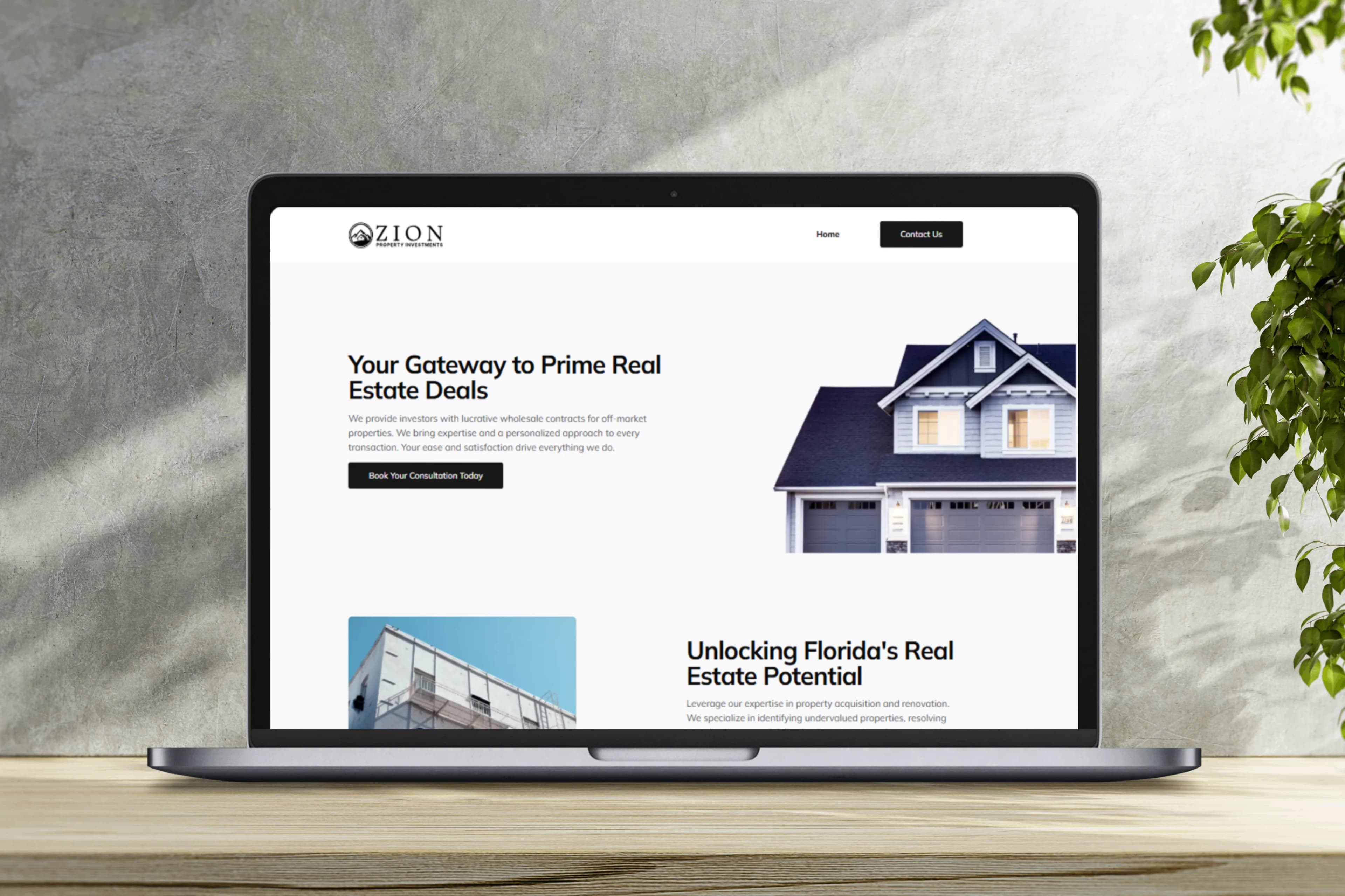 Building a conversion-focused landing page for a real estate investment firm.
